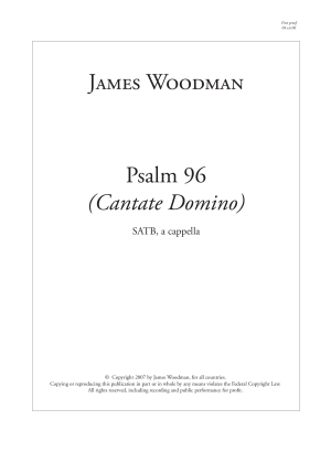 Psalm 96 (Cantate Domino) Cover