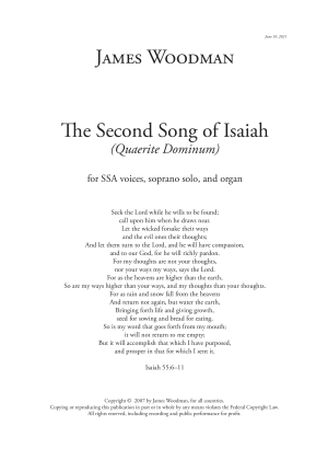 The Second Song of Isaiah (Quaerite Dominum) Cover